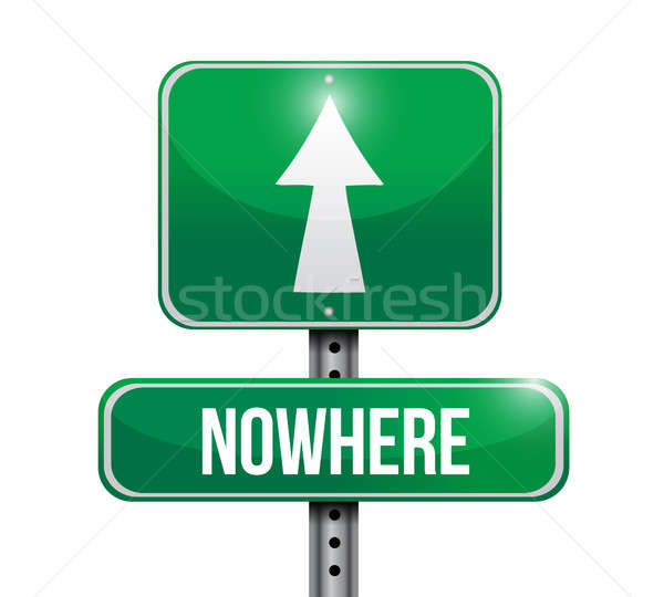 nowhere road sign illustration design over a white background Stock photo © alexmillos
