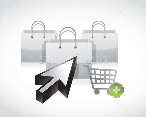 Imagine de stoc: Cumpărături · ilustrare · proiect · alb · afaceri · calculator