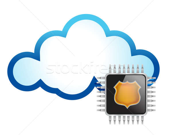 Chip felhő absztrakt háló kommunikáció sebesség Stock fotó © alexmillos