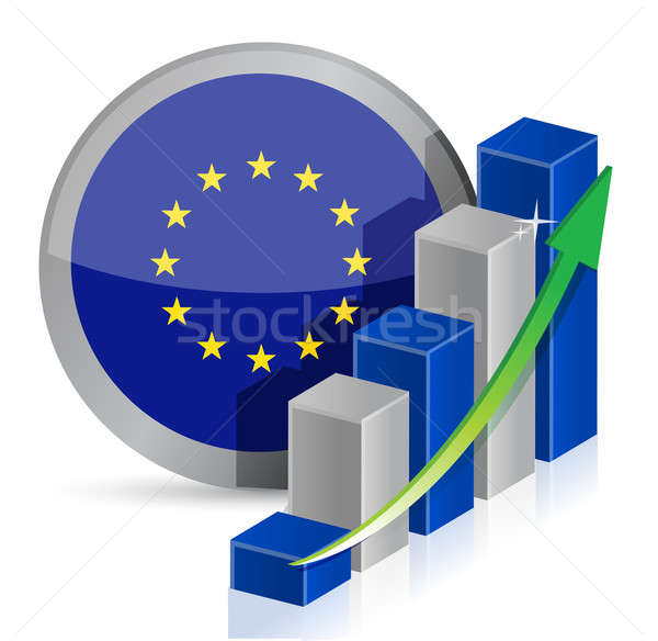 Europese vlag business illustratie ontwerp witte Stockfoto © alexmillos