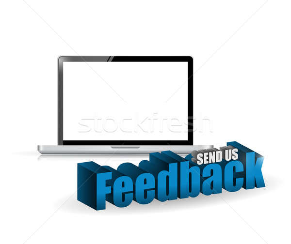 Laptop feedback 3d blue sign illustration Stock photo © alexmillos