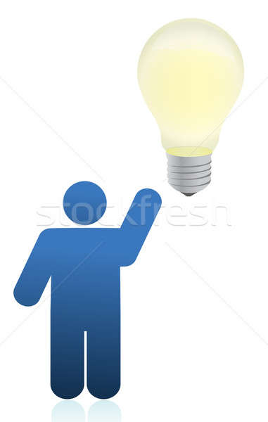 Icon person an lightbulb illustration design  Stock photo © alexmillos