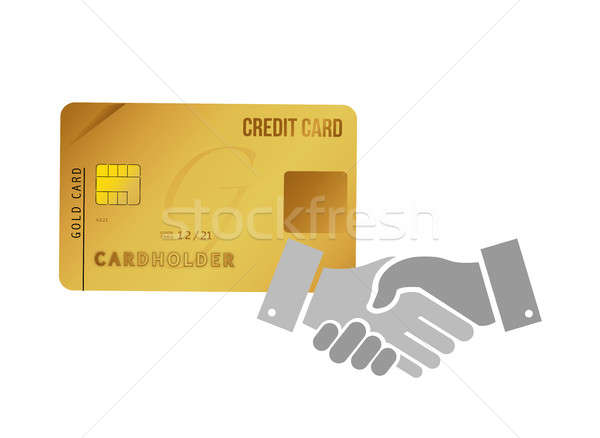 Carte de crédit handshake accord signe illustration design [[stock_photo]] © alexmillos