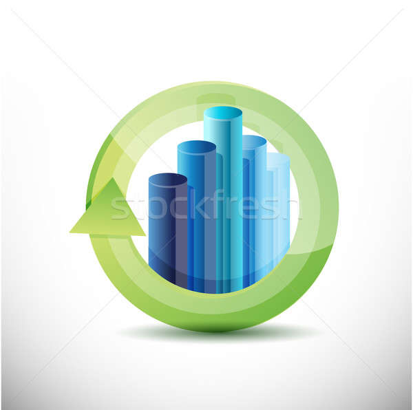 Business cyclus illustratie ontwerp witte Blauw Stockfoto © alexmillos