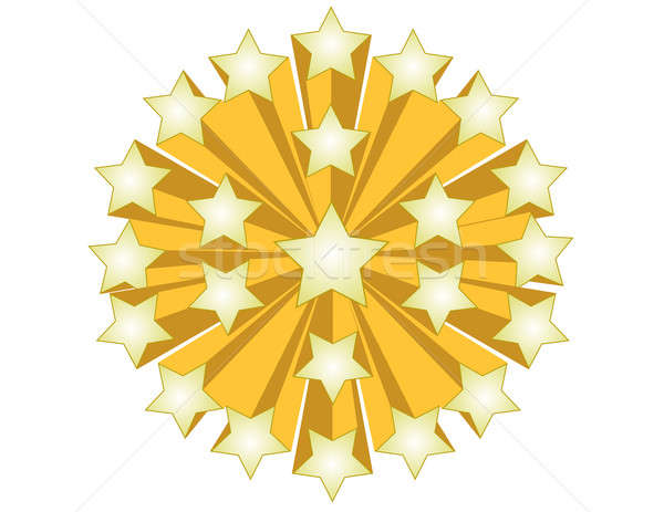 Golden Star ball illustration isolated over a white background.  Stock photo © alexmillos