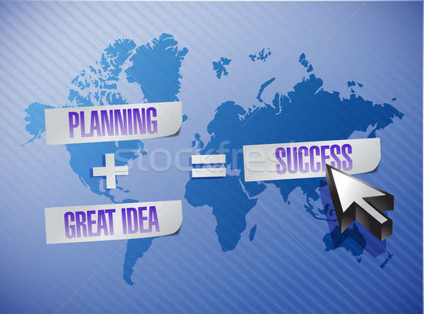 Business Erfolg Gleichung Illustration Design Grafik Stock foto © alexmillos