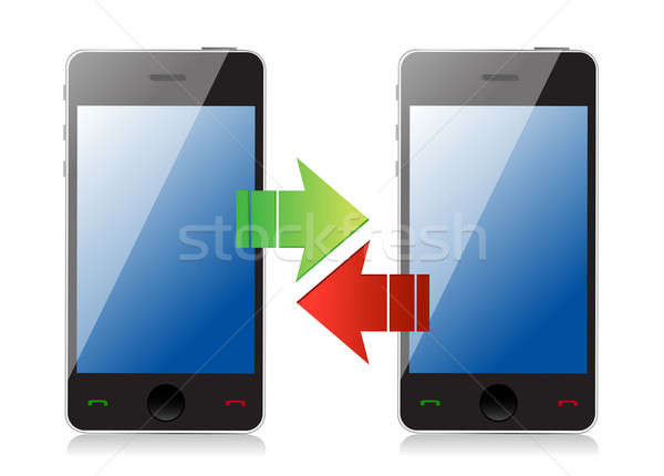 phone transferring information concept illustration design over  Stock photo © alexmillos