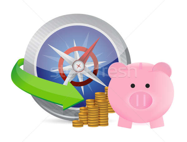 Foto stock: Orientar · ahorros · ilustración · diseno · blanco