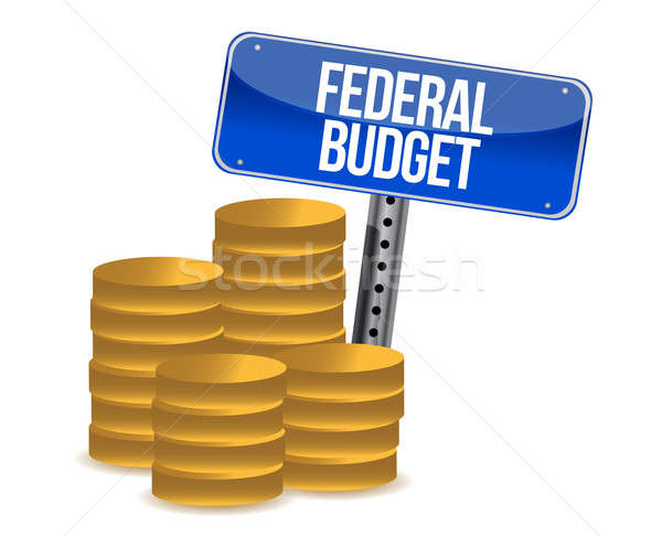федеральный бюджет монетами бизнеса деньги Финансы Сток-фото © alexmillos