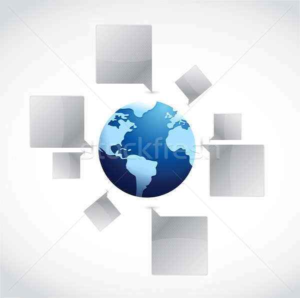 global communication concept illustration design over a white ba Stock photo © alexmillos