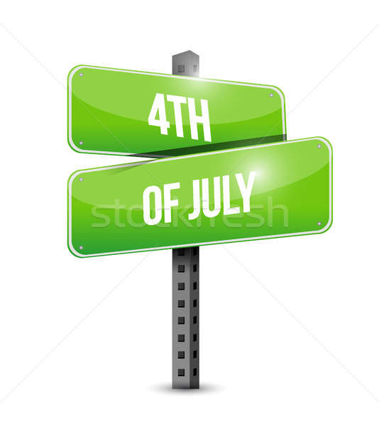 4th of July street sign concept illustration Stock photo © alexmillos