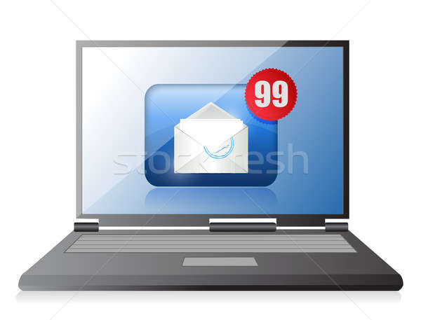 Computer spam illustratie ontwerp witte business Stockfoto © alexmillos