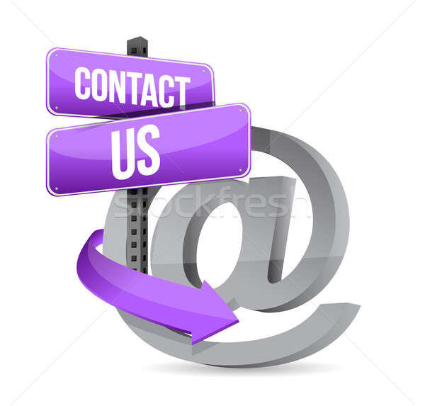 Stock photo: E mail contact us at sign illustration design 
