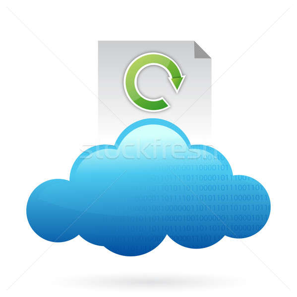 Cloud computing concept cycle concept illustration design over w Stock photo © alexmillos