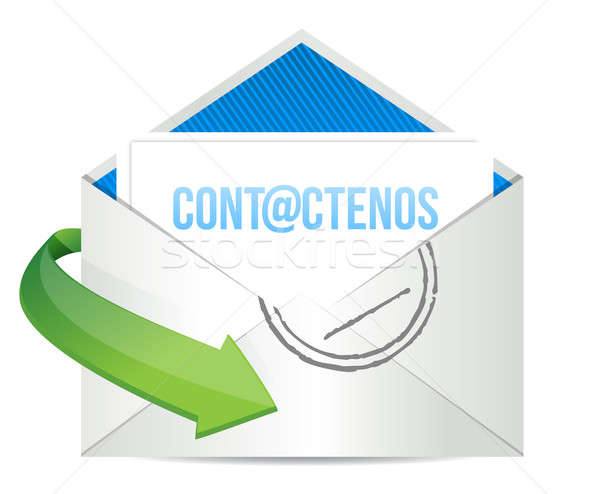 Spanish contact us icon illustration design Stock photo © alexmillos