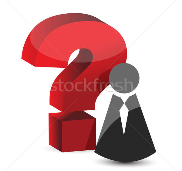 Stock photo: question mark icon illustration design over white