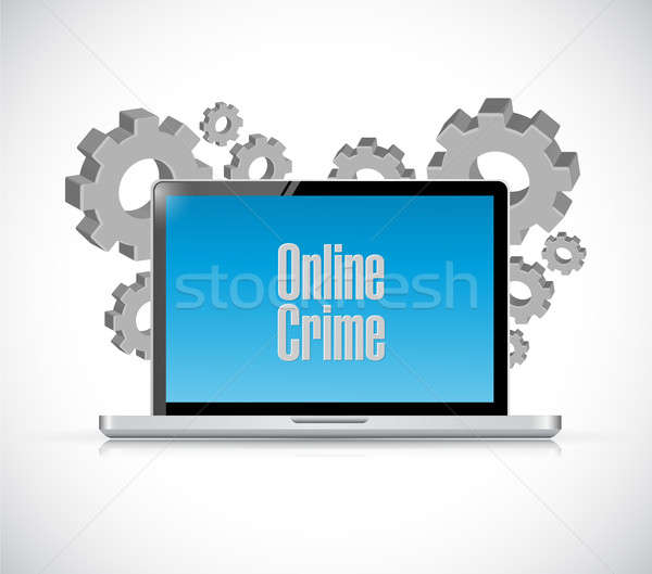 online crime computer sign concept Stock photo © alexmillos