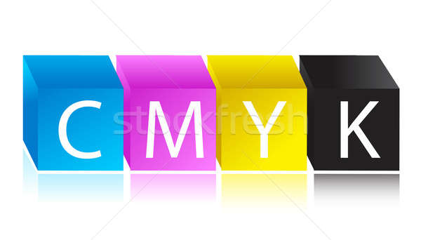 CMYK color cube illustration design Stock photo © alexmillos