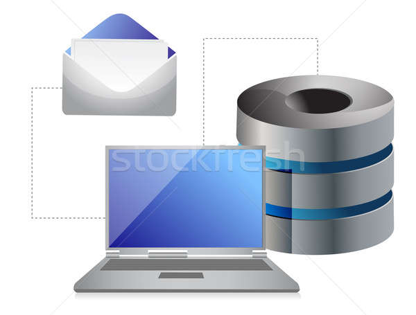 Posta szolgáltatás ikon illusztráció terv fehér Stock fotó © alexmillos