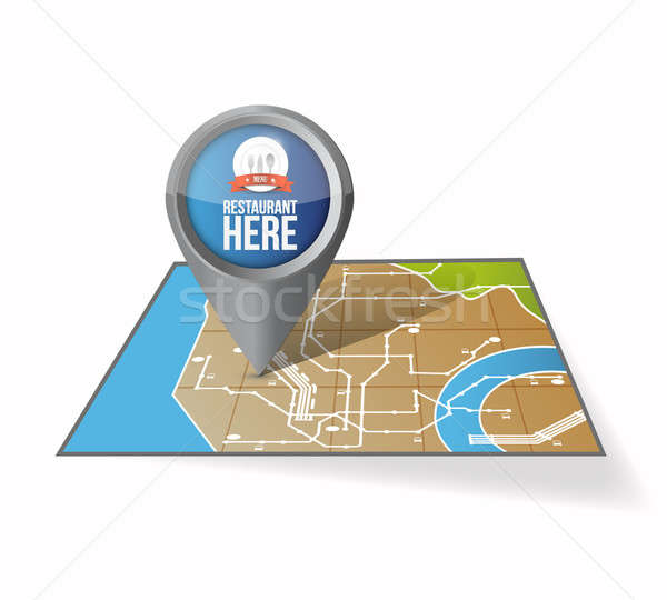 Restaurant finder concept illustration design over a white backg Stock photo © alexmillos