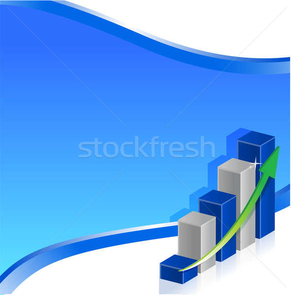 Blauw business grafiek illustratie ontwerp grafische Stockfoto © alexmillos