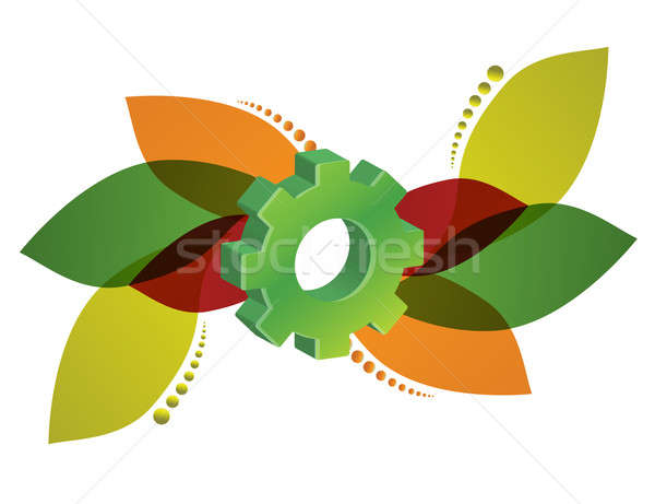 Floral gear design  Stock photo © alexmillos