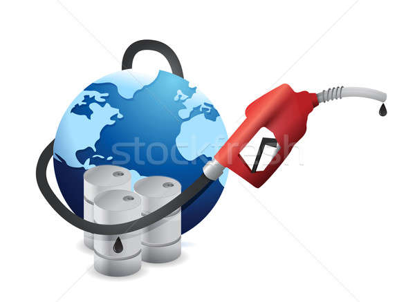 International gas prices with a gas pump nozzle  Stock photo © alexmillos