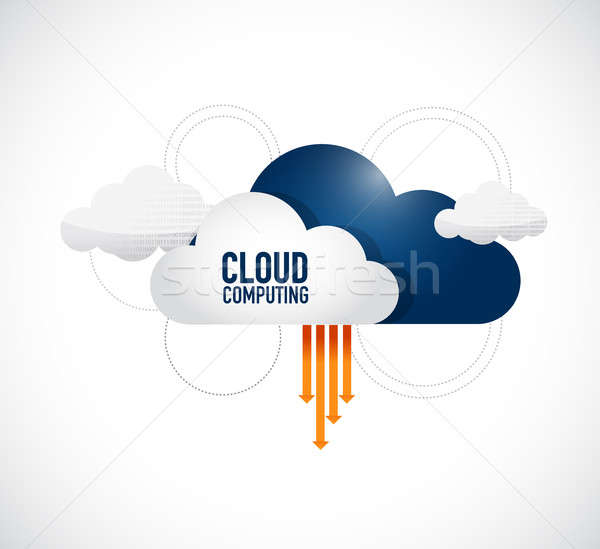 Cloud Computing Links Netzwerke Illustration Design Grafik Stock foto © alexmillos