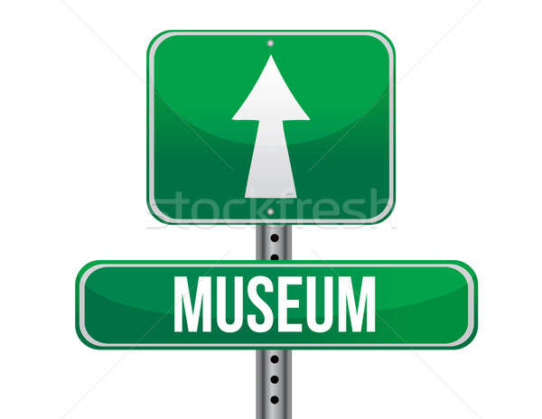 博物館 道路標識 実例 デザイン 白 金属 ストックフォト © alexmillos