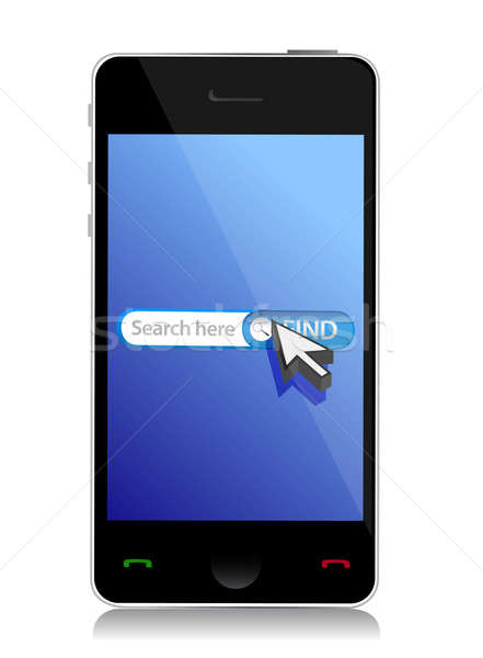 smart phone internet web search illustration design over white Stock photo © alexmillos