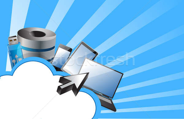 cloud computing concept illustration design over a white backgro Stock photo © alexmillos