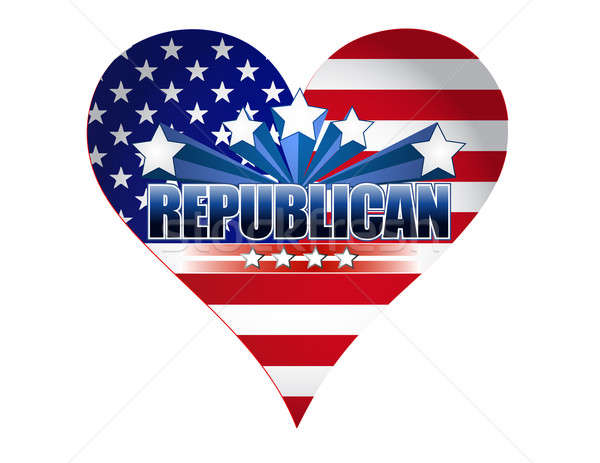 Republican party usa heart illustration design  Stock photo © alexmillos