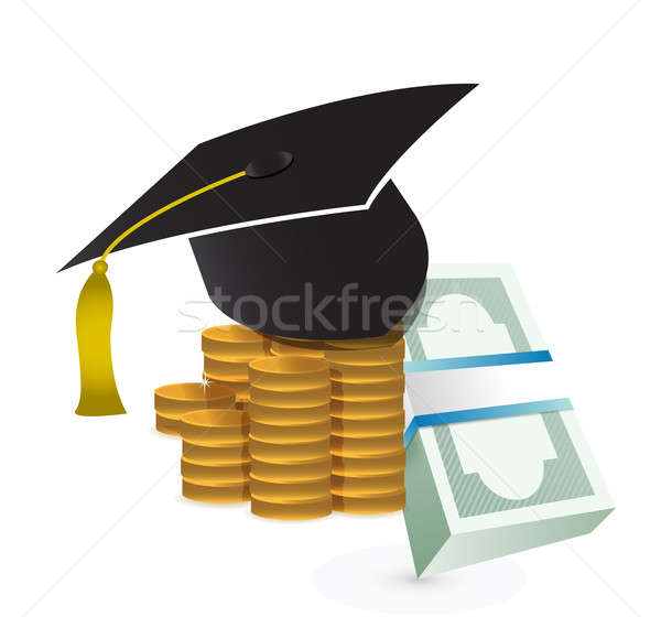 Onderwijs honorarium onderwijs illustratie metaal teken Stockfoto © alexmillos