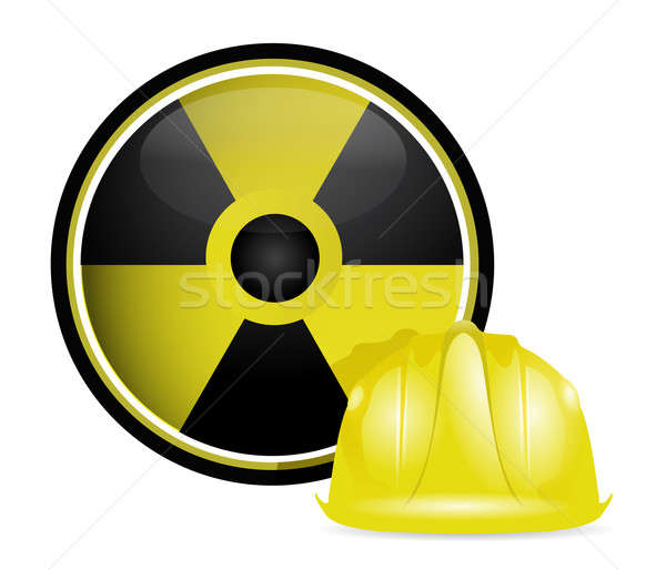 Radioaktív sisak védelem felirat munka ipar Stock fotó © alexmillos