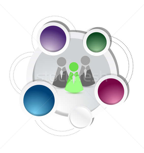 people and business diagram illustration design over a white bac Stock photo © alexmillos