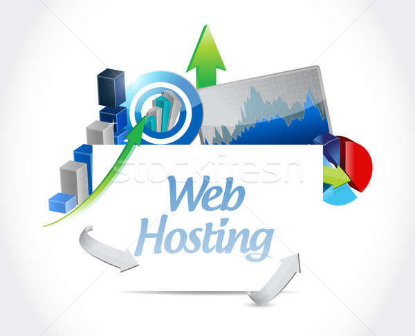 Stockfoto: Web · hosting · business · grafieken · teken · illustratie