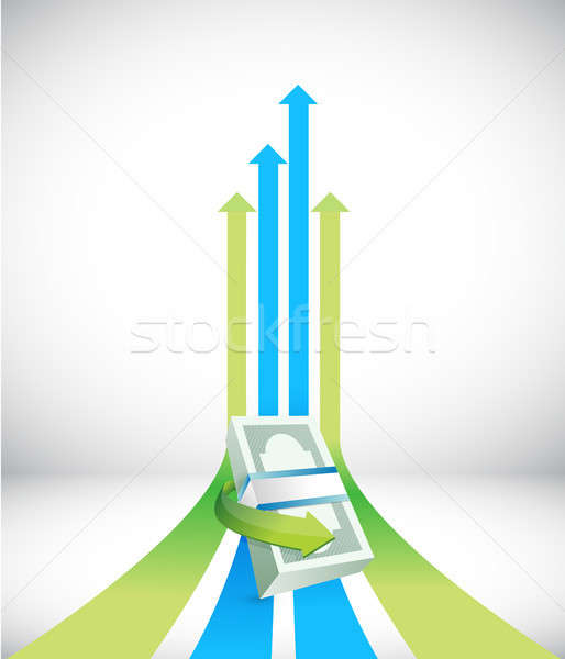 Foto stock: Bem · sucedido · financeiro · gráfico · ilustração · projeto · branco