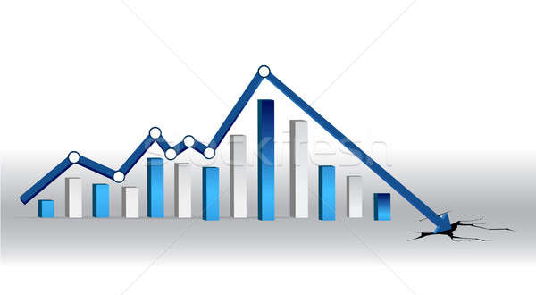 Blue crisis chart illustration design Stock photo © alexmillos