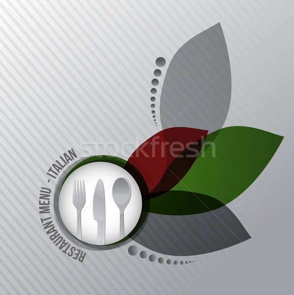 Restaurant menu italian gourmet illustration design on white bac Stock photo © alexmillos