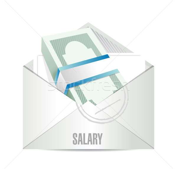 зарплата конверт иллюстрация дизайна бизнеса деньги Сток-фото © alexmillos