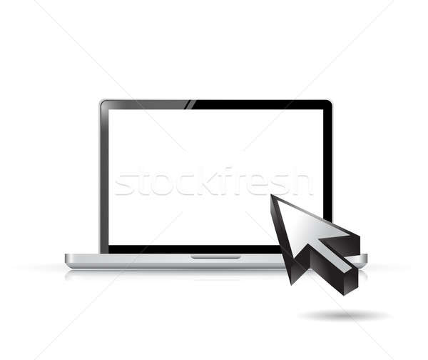 Laptop cursor ilustração projeto branco computador Foto stock © alexmillos