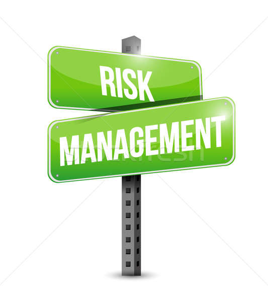 risk management road sign illustration design over a white backg Stock photo © alexmillos