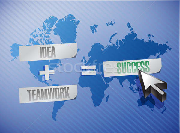 idea plus teamwork equals success concept illustration design Stock photo © alexmillos