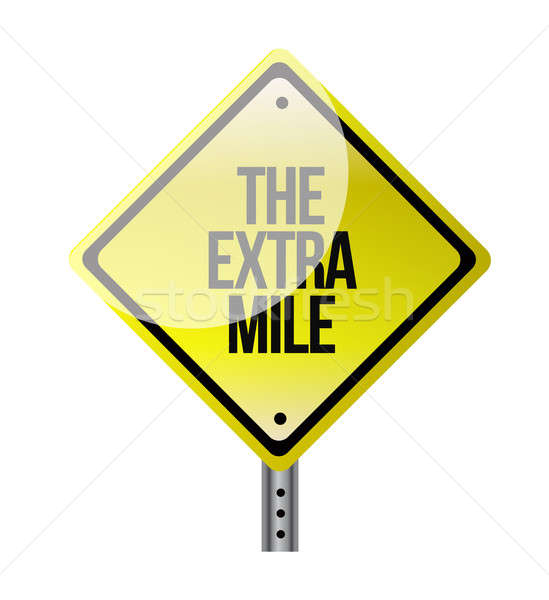 the extra mile road sign illustration design over white Stock photo © alexmillos