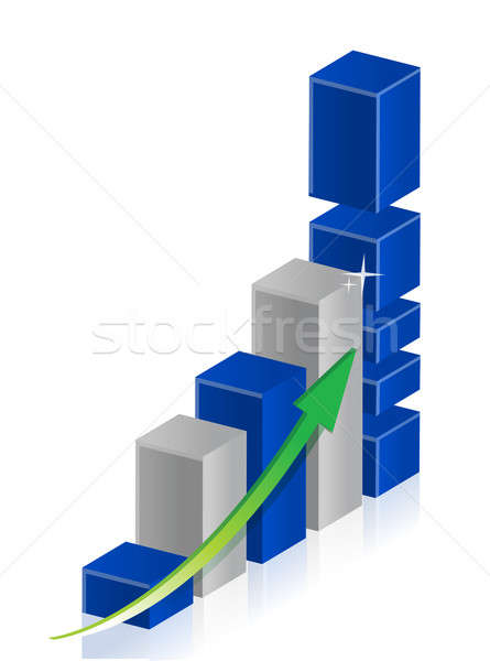 Business graph with blue tones  Stock photo © alexmillos