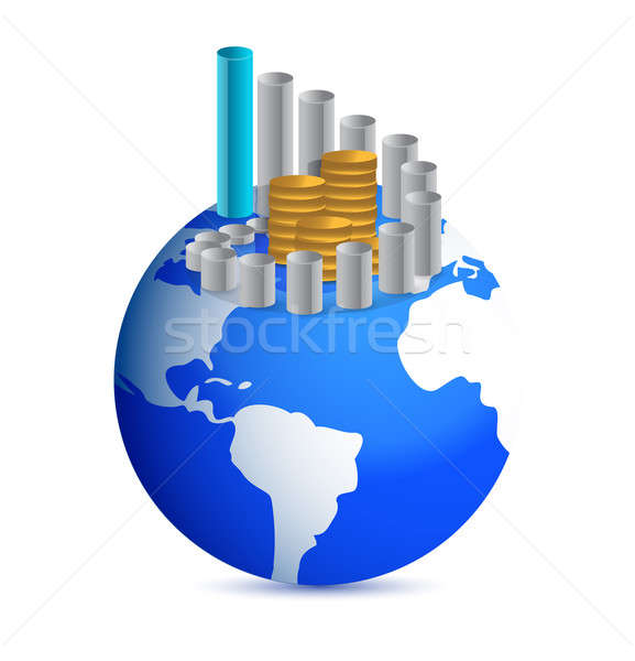 Iş grafik madeni para dünya dünya örnek soyut Stok fotoğraf © alexmillos