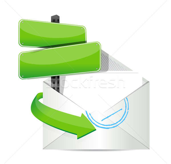 White open envelope with paper and message  Stock photo © alexmillos