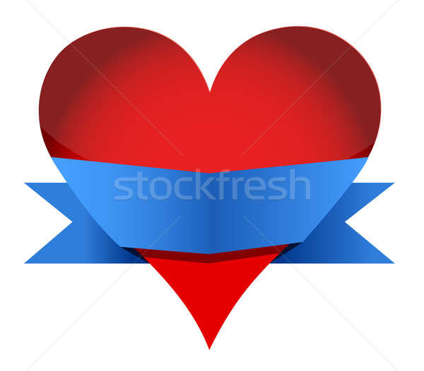 Heart with banner Stock photo © alexmillos