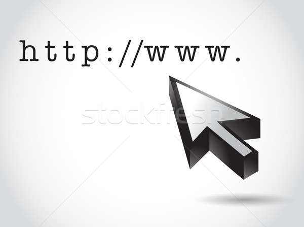 Http internet domein cursor illustratie computer Stockfoto © alexmillos