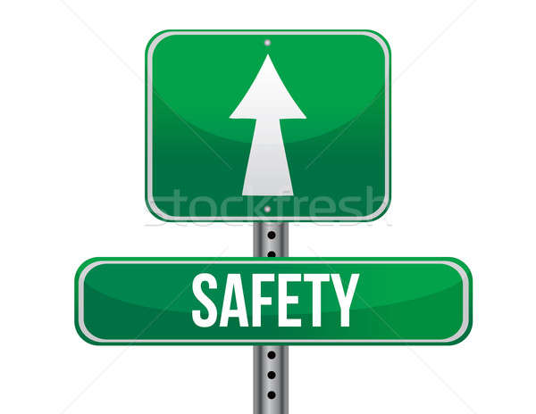 Safety road sign illustration design Stock photo © alexmillos